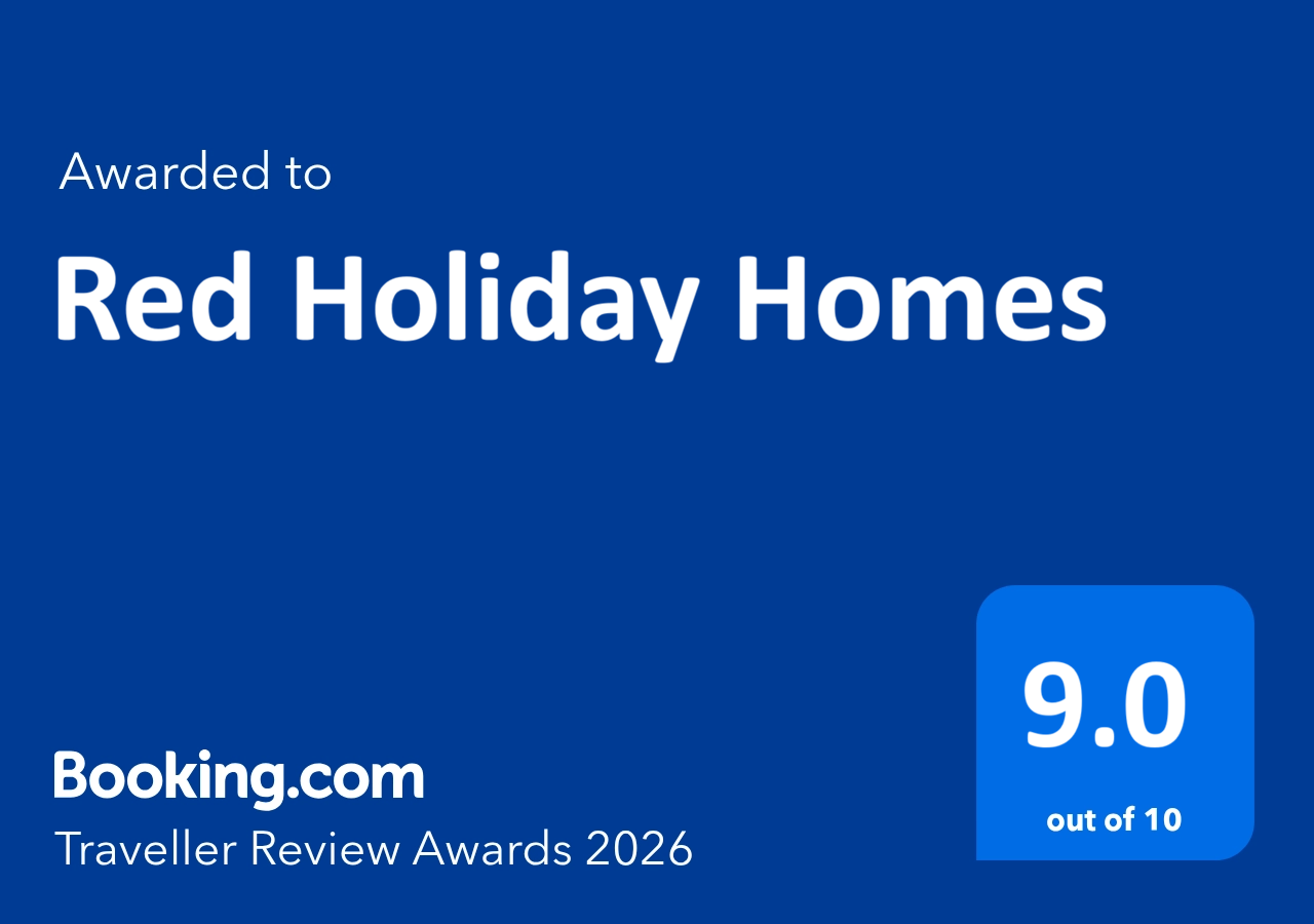 Booking.com Traveller Review Awards 2026 — Red Holiday Homes 9.0 out of 10